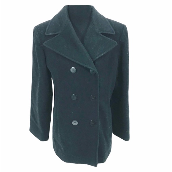 Jason Kole Wool Peacoat, Black, Large - Picture 1 of 5